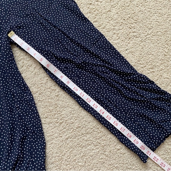 Loft Polka Dot Square Neck Sleeveless Cropped Jumpsuit Tie Waist Belt Size 0P - Picture 12 of 14